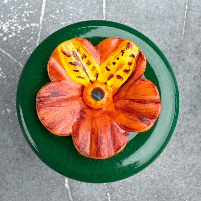 Alstroemeria Bloom Hand-Painted Handheld Hummingbird Feeder | UV-Enhanced Flower Design