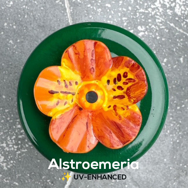 Alstroemeria Bloom Hand-Painted Handheld Hummingbird Feeder | UV-Enhanced Flower Design